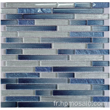 Mélanger les carreaux de mosaïque en verre laminé bleu et blanc